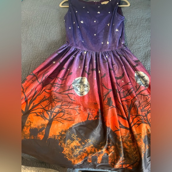Lindy Bop Audrey sinister scene Halloween moon haunted house dress uk10 - Picture 5 of 9